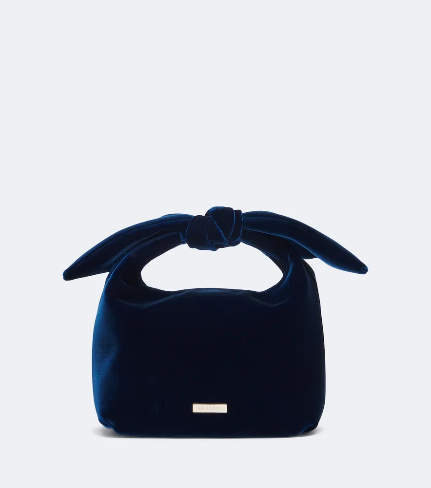 Bow Tie Mini Velvet Top-Handle Bag