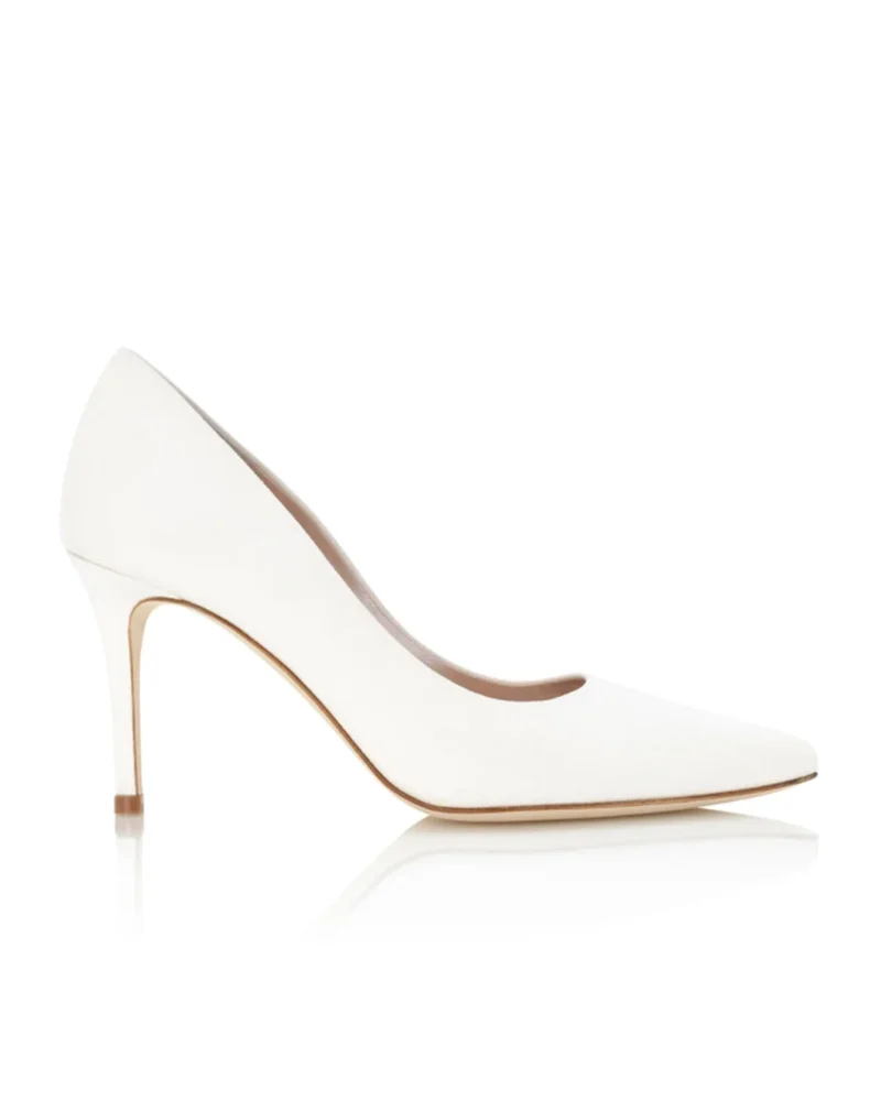 Claudia Ivory Suede Mid Heel