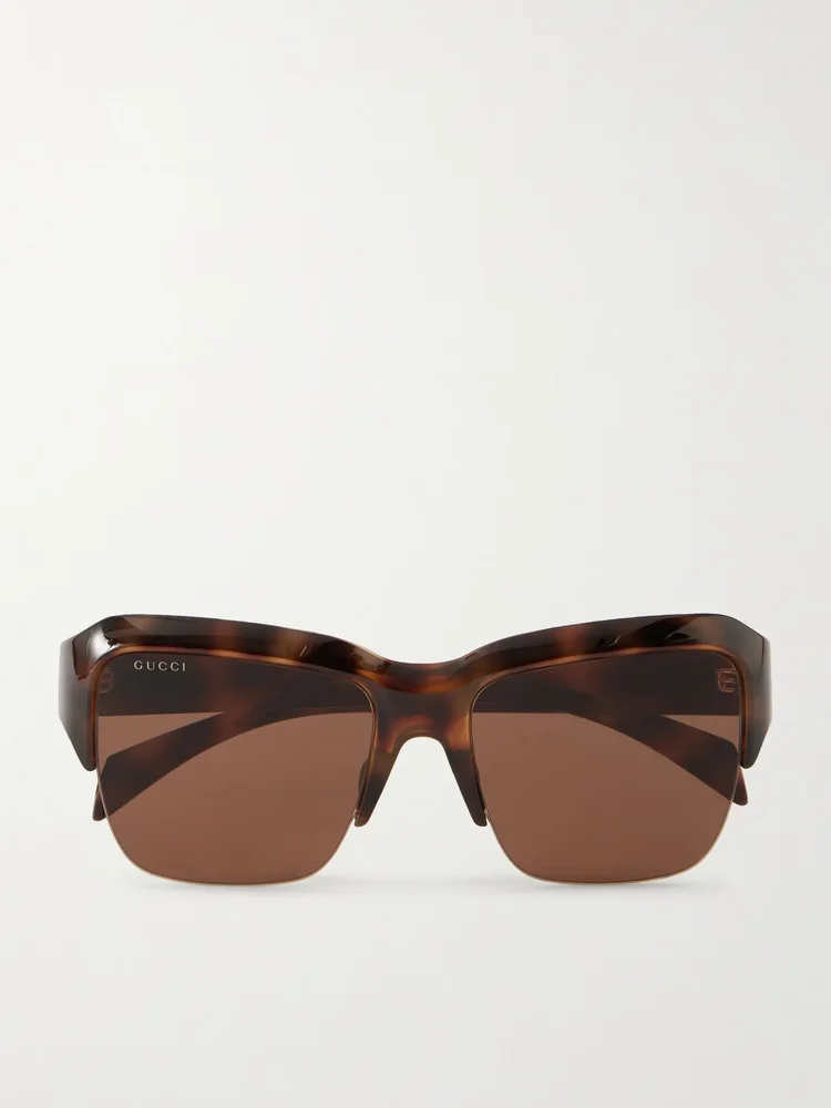 Aviator-style tortoiseshell acetate sunglasses