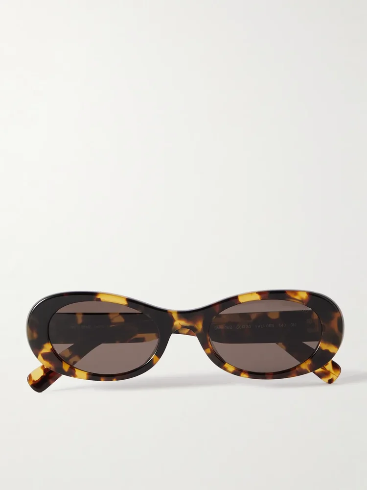 Miu Miu Oval-Frame Tortoiseshell Acetate Sunglasses