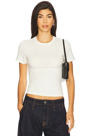 WORN IN JERSEY RUCHED TEE
