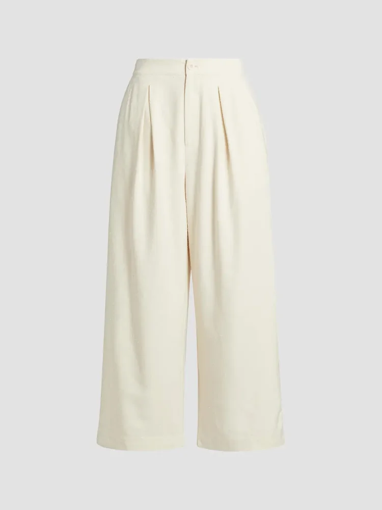 Textured Silk Relaxed-Fit Trousers