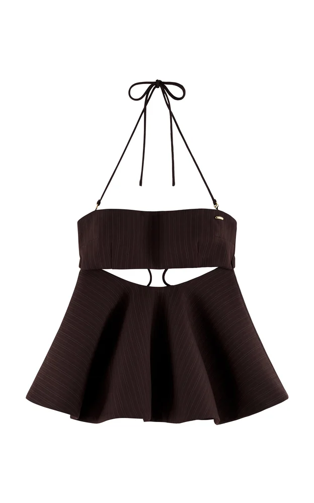Exclusive Peplum Bandeau Crepe Top