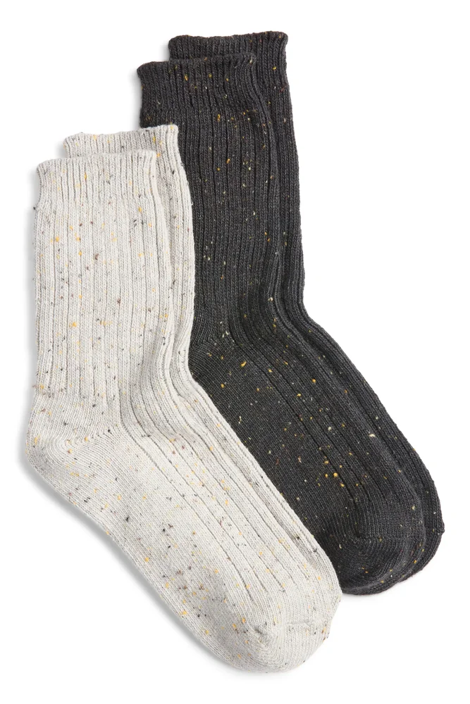 Nep Rib Assorted 2-Pack Crew Socks