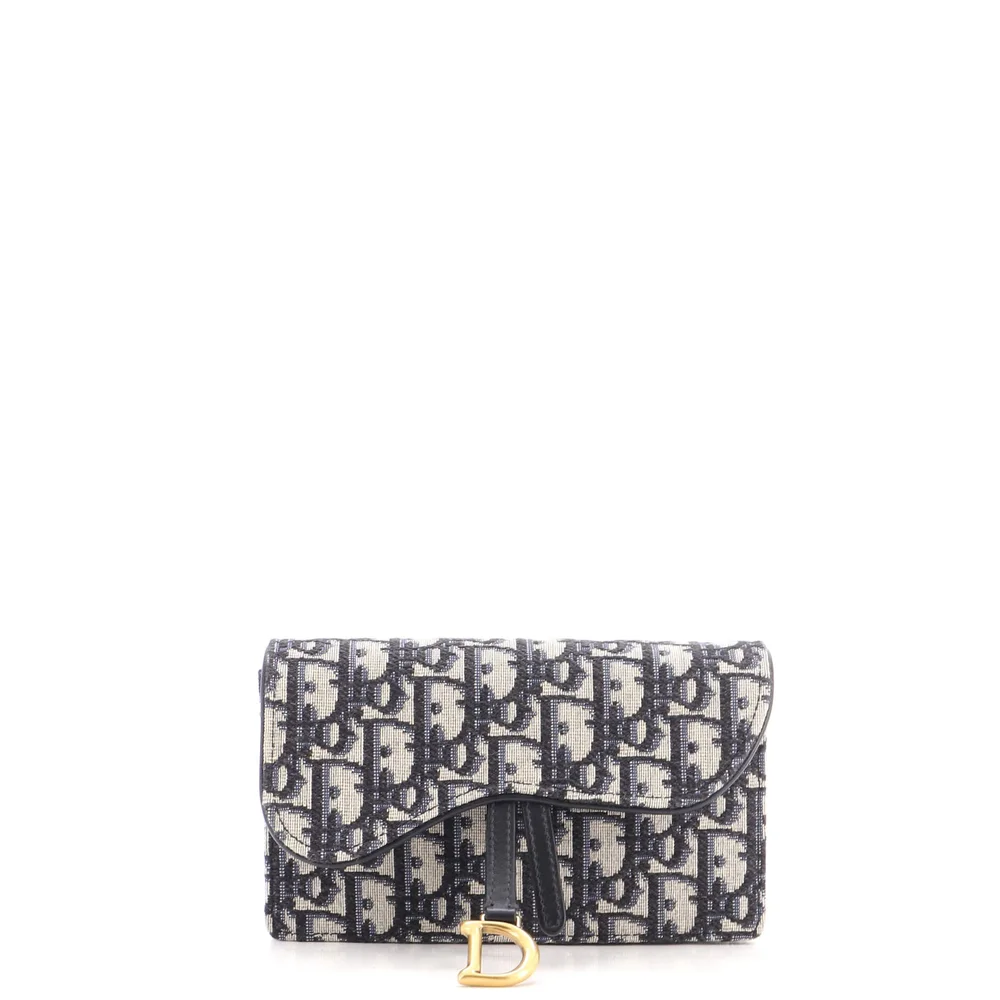Dior Saddle Rectangular Belt Bag Oblique Canvas, Blue