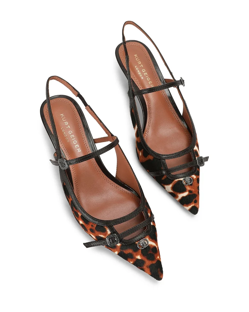 Knightsbridge Printed Leather Slingback Pumps