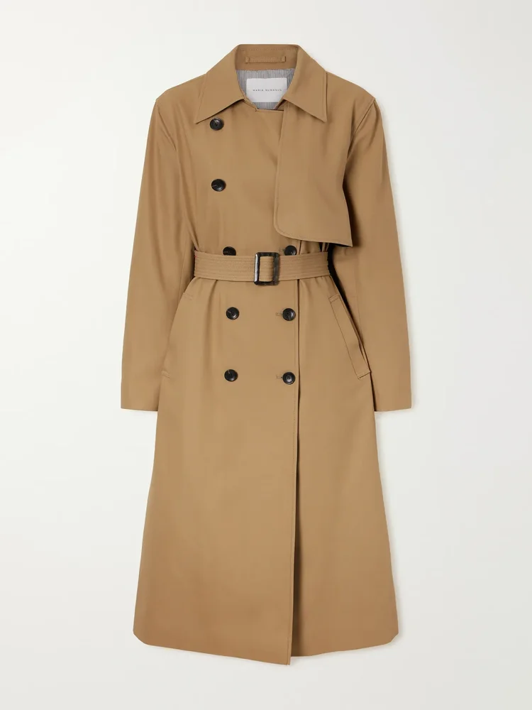Organic cotton-drill trench coat