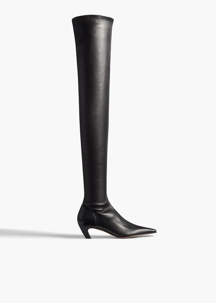 Arizona Over-the-Knee Stretch Boot in Black Nappa Leather