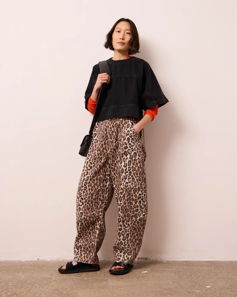 Reba Leopard Print Denim Jeans