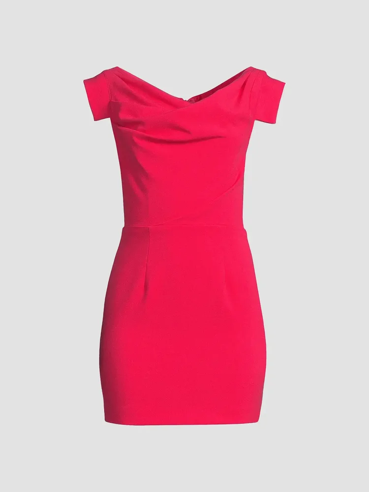 Jacqueline Stretch Crepe Off-The-Shoulder Minidress