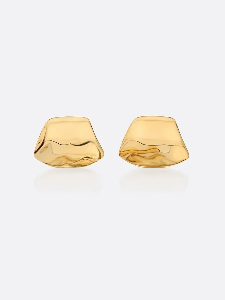 Women's Golden Wave Earrings in Yellow Gold