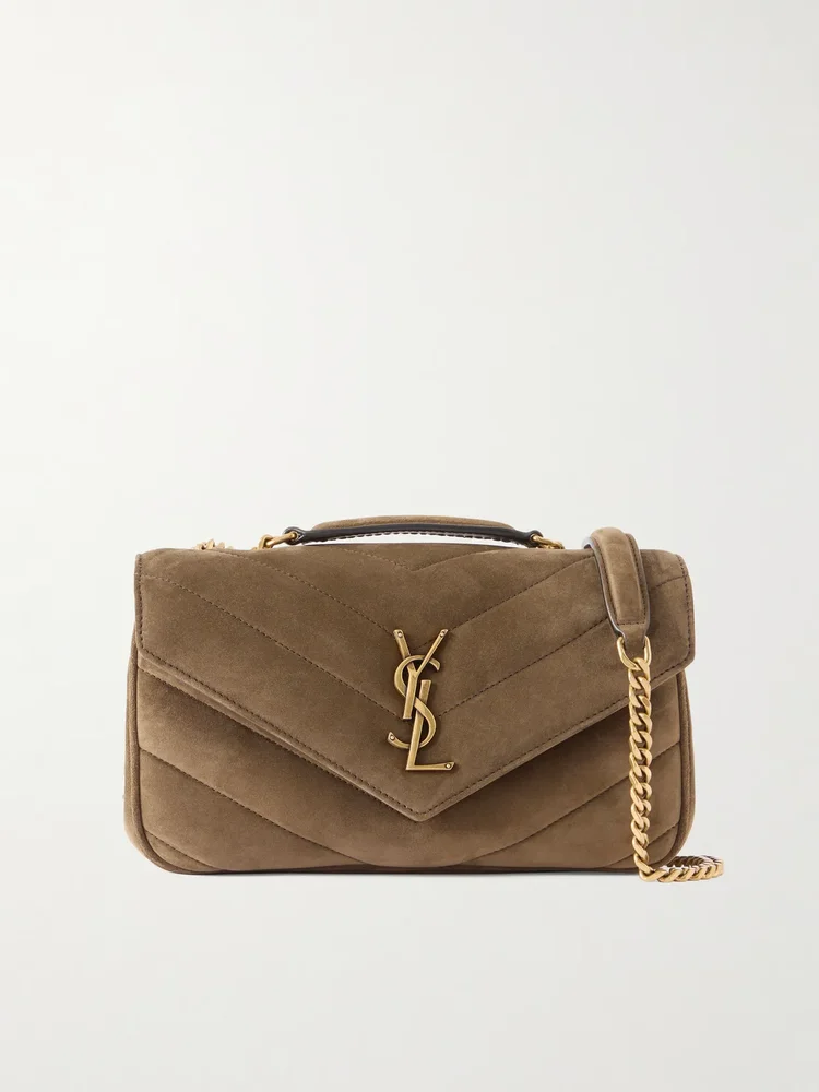 loulou small matelasse suede shoulder bag