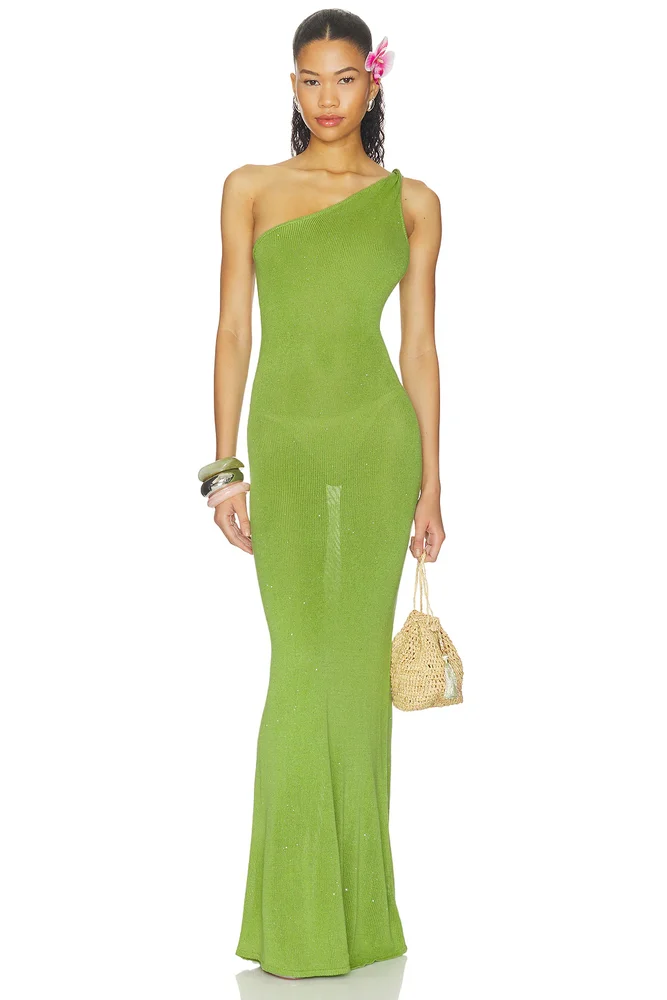 Diana Asymmetric Neck Maxi Dress