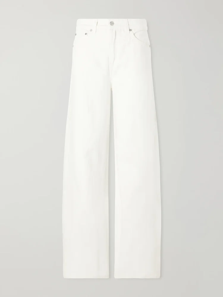 Mid-rise wide-leg jeans