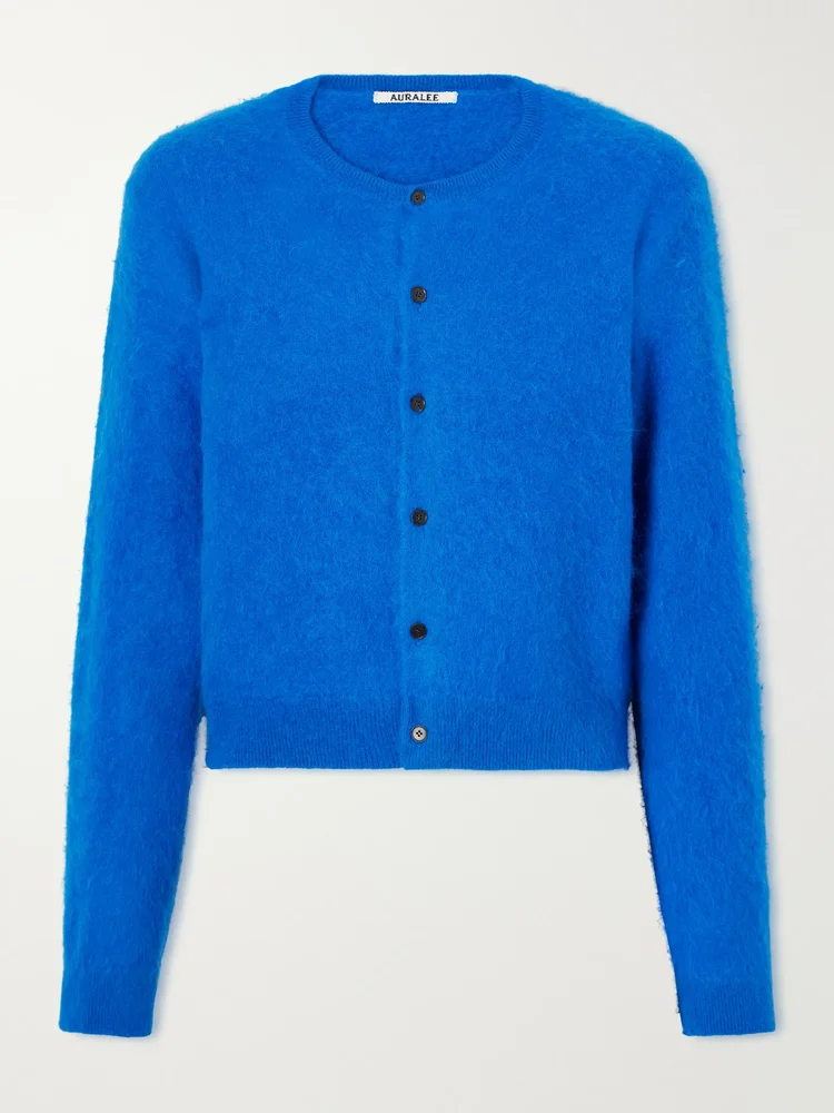 Garment-dyed alpaca cardigan