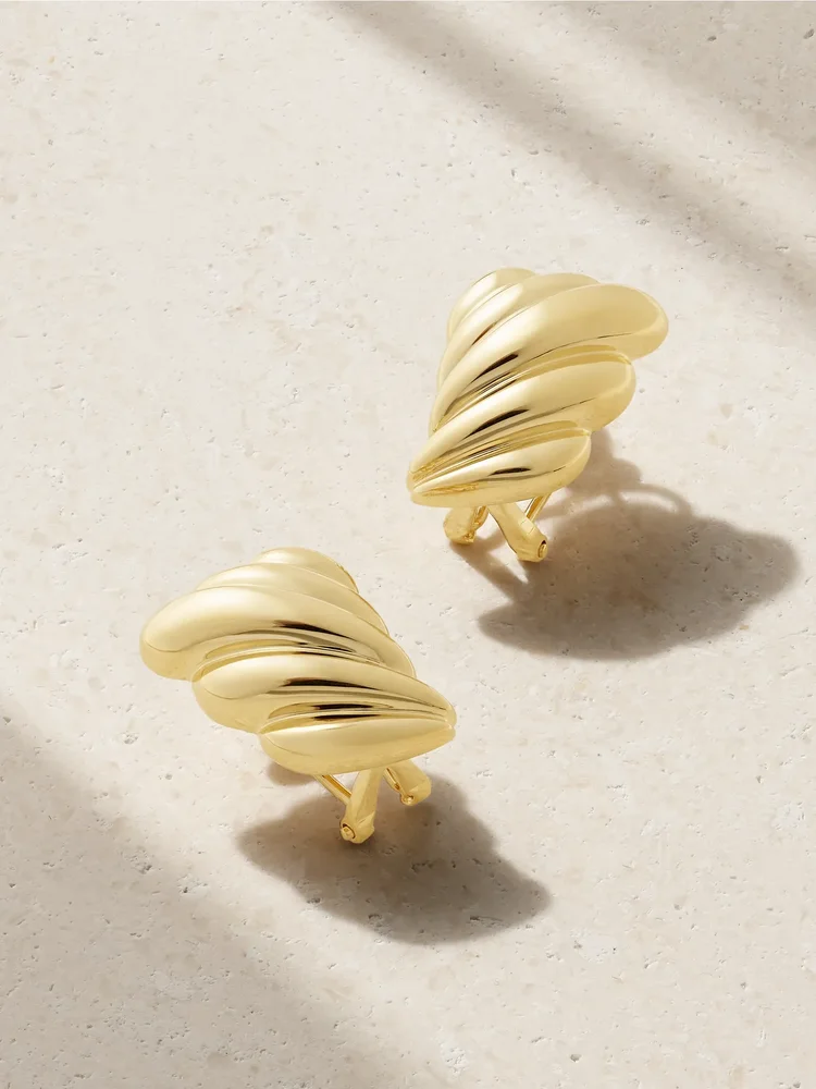 Croissant 18-karat gold earrings