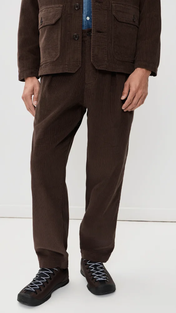 Corduroy Pleated Track Pants
