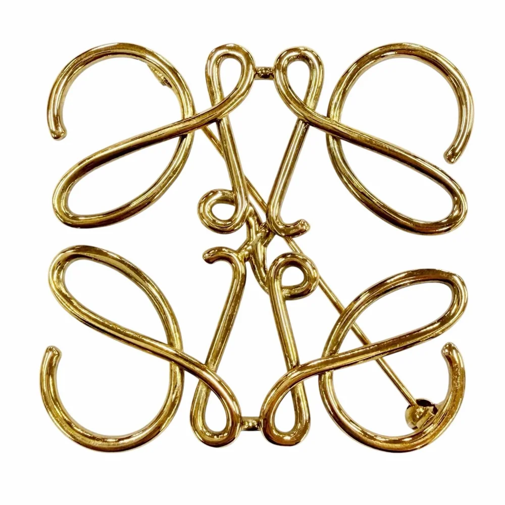 loewe Anagram Brooch Gold