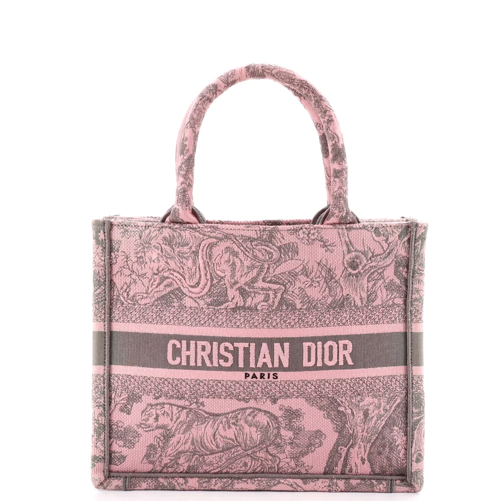 Pre-Owned Book Tote Embroidered Canvas Small