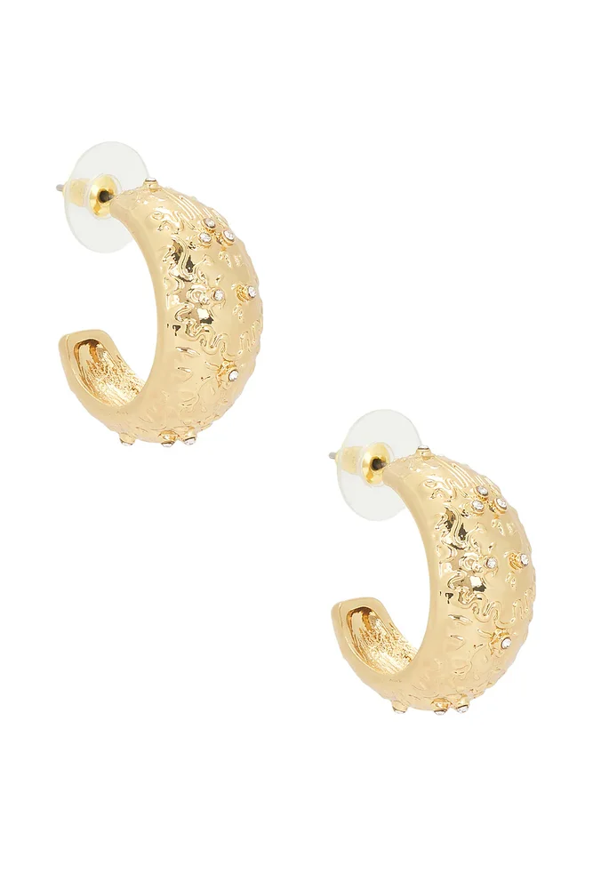 Stardust Gold Hoop Earrings
