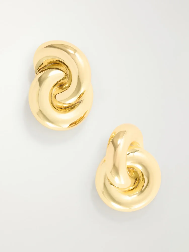 Amina 14-karat gold-plated earrings