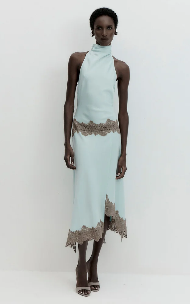 Nevada High-Neck Midi Dress