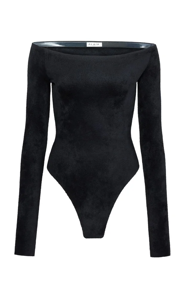 Velvet Off-The-Shoulder Bodysuit