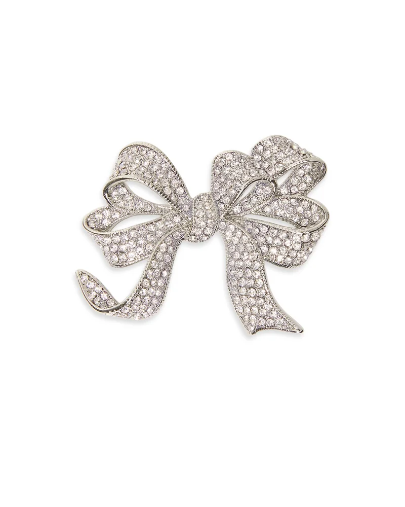 Wkacicala Rhinestone Bow Brooch