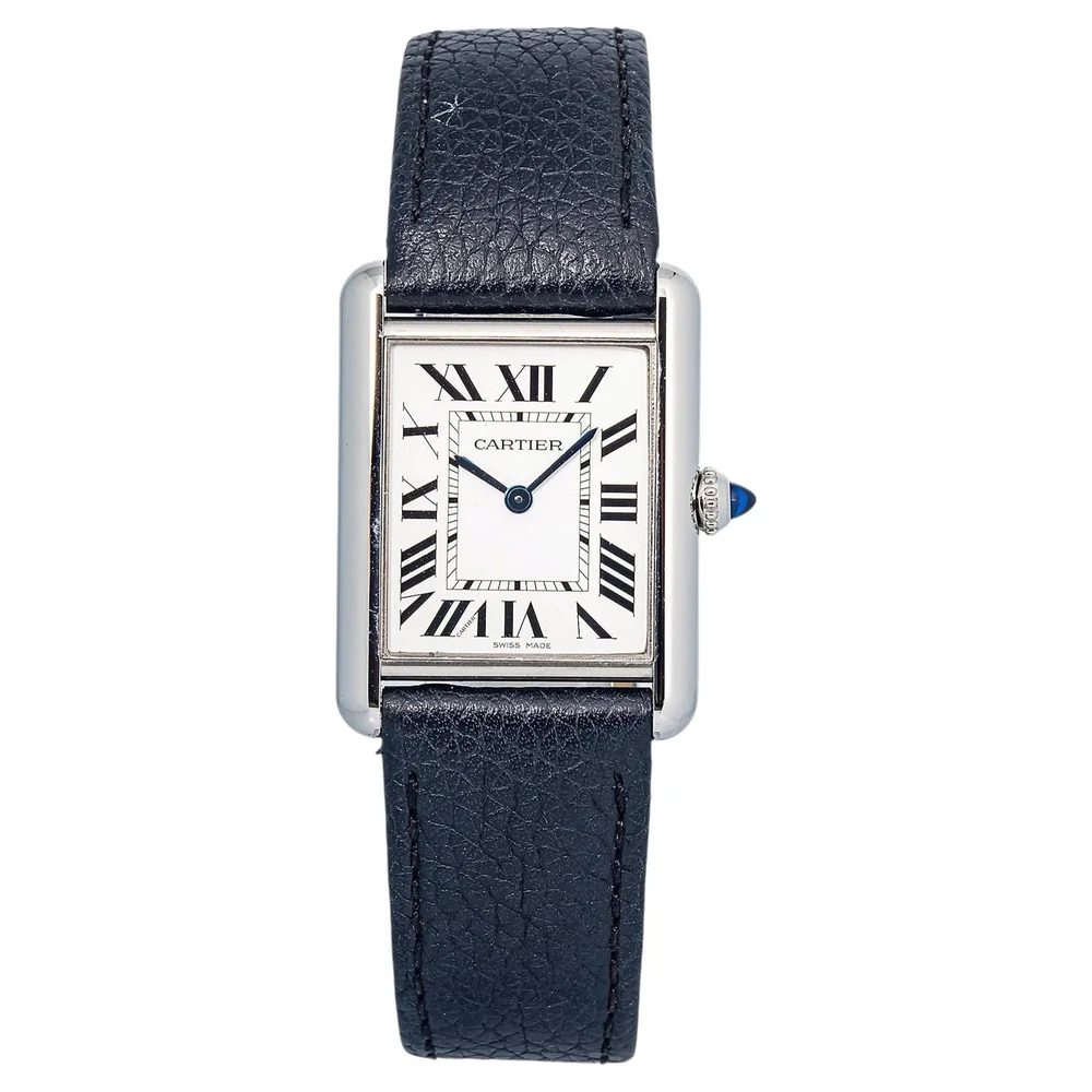 Pre-Owned Tank Must WSTA0041 Leather Steel Quartz Silver Dial 25mm