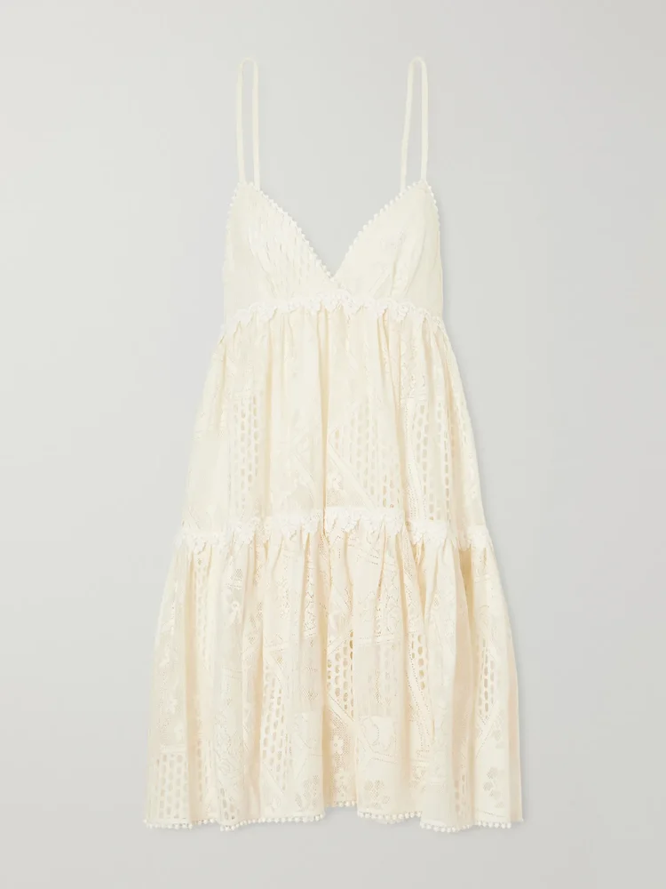 Nympth cotton-blend lace mini dress