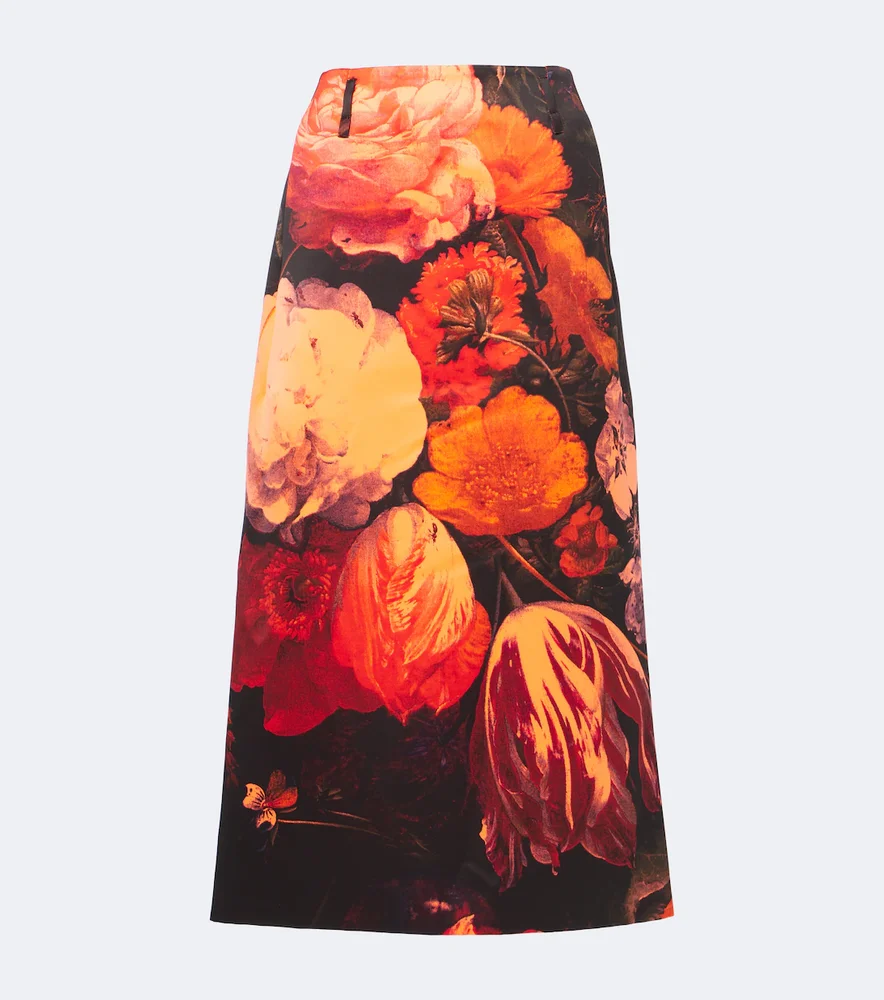 Floral midi skirt