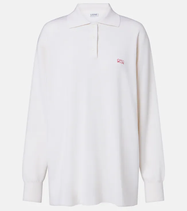 Double L cashmere blend polo sweater