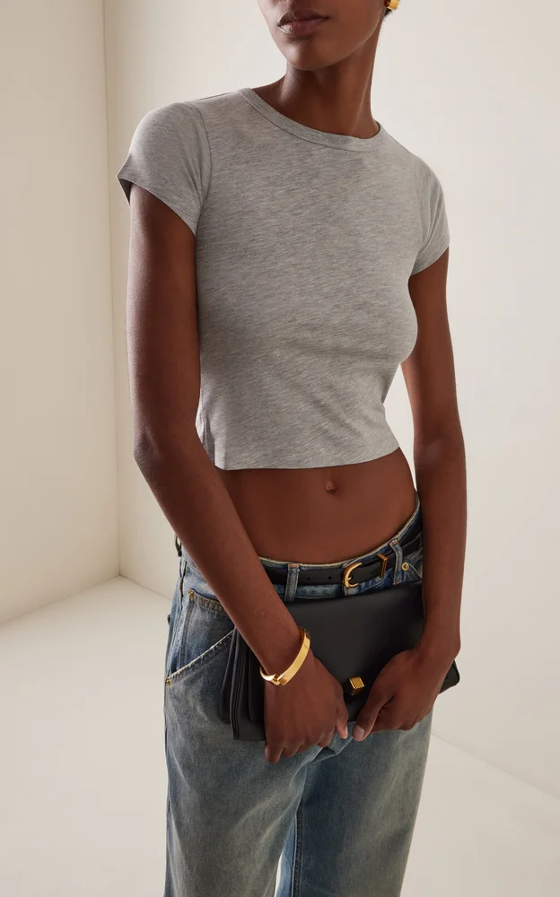 Chloe Cropped Cotton-Blend Baby Tee