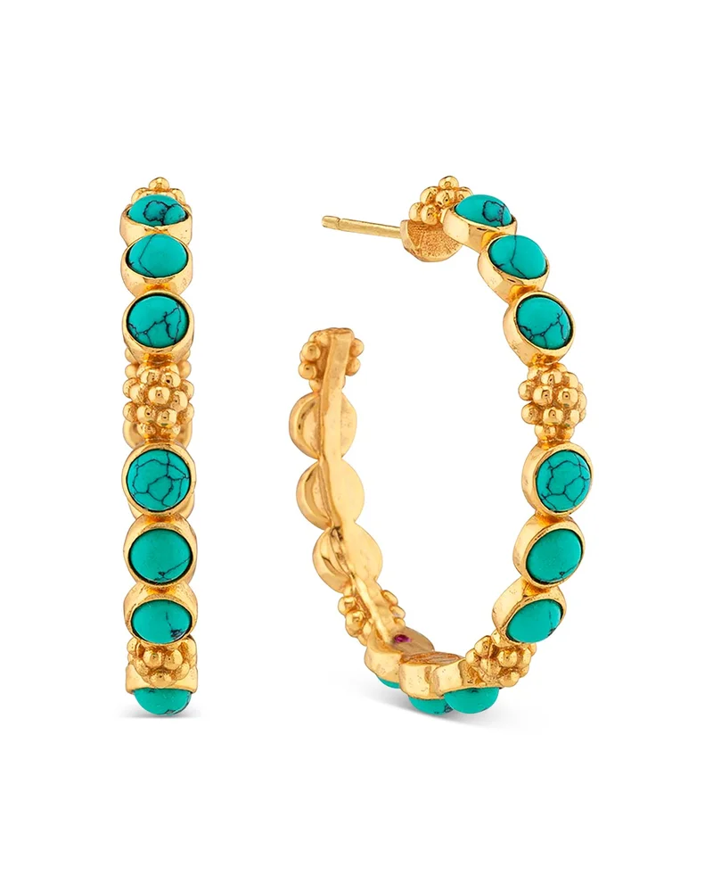 Berry Gem Medium Hoop Earrings