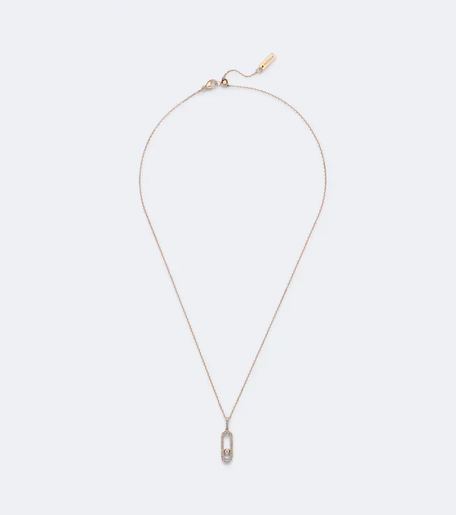 Move Uno Large 18kt rose gold necklace with diamonds