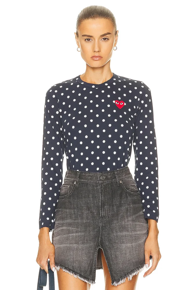 Cotton Red Emblem Dot Tee