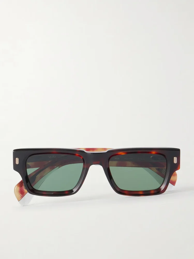 Sira Square-Frame Tortoiseshell Acetate Sunglasses