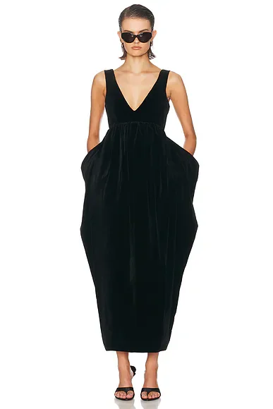 Sculptural Volume Velvet Dress
