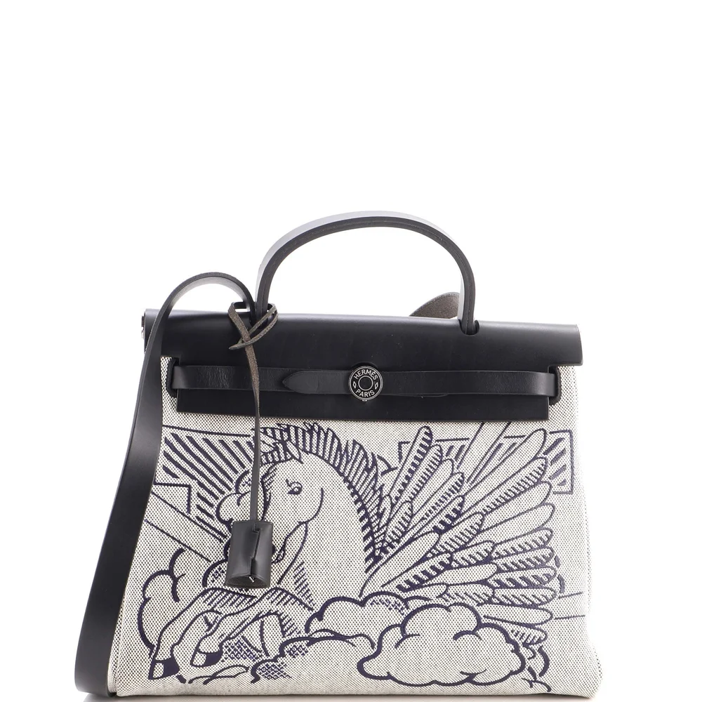 Pre-Owned Herbag Zip Pegase Pop Toile and Leather 31