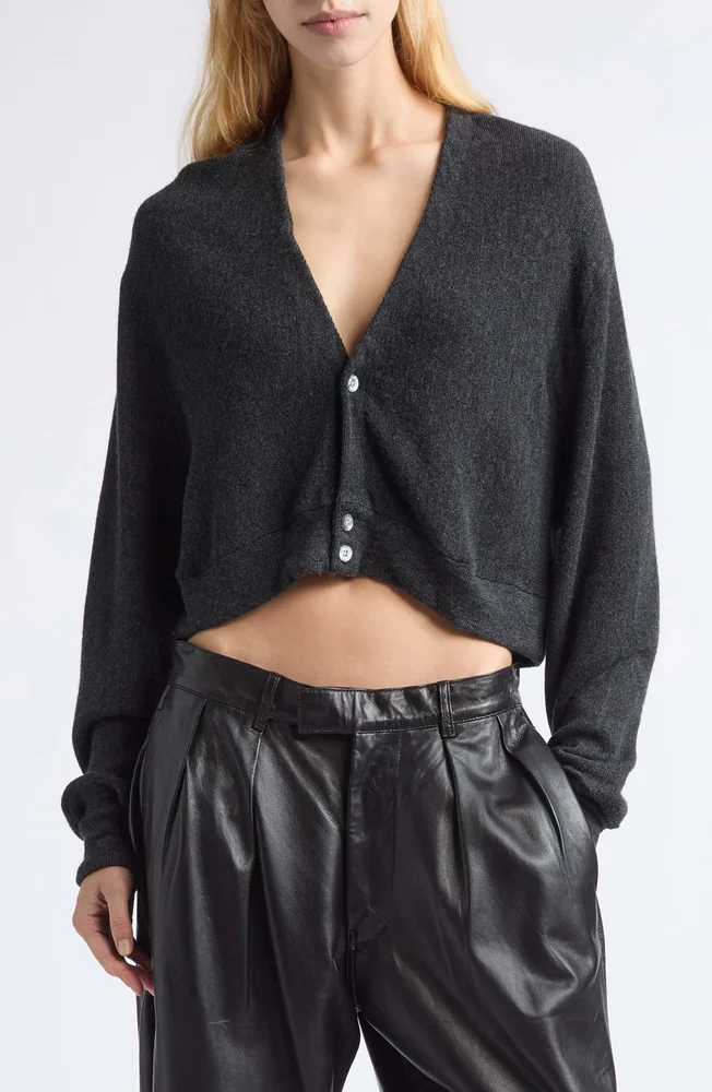 Cropped Merino Wool Cardigan