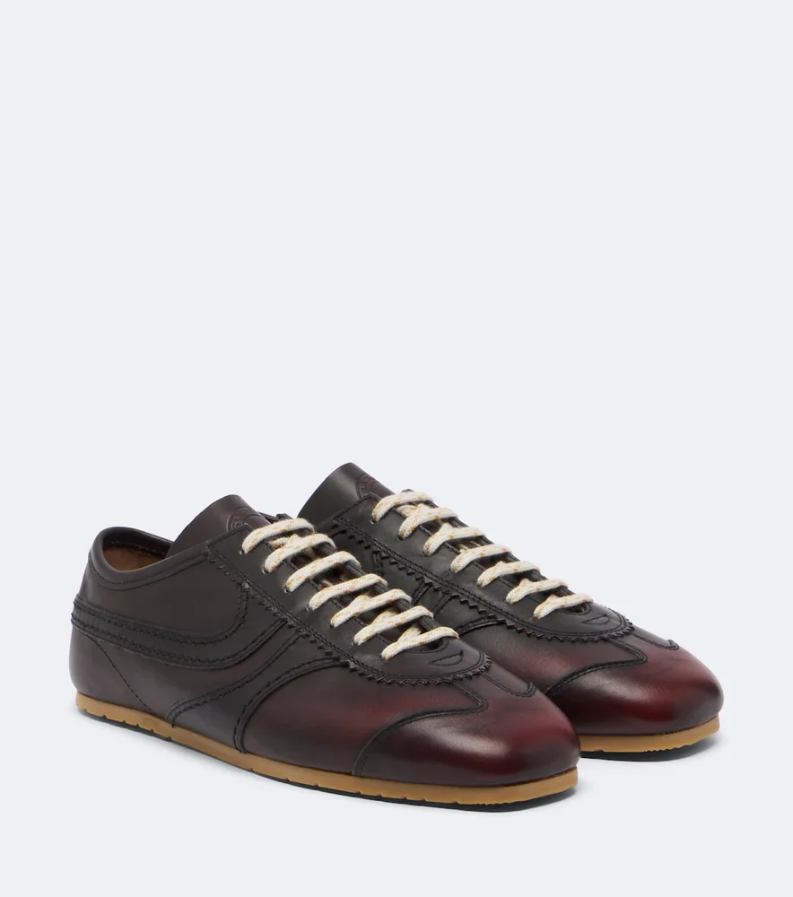 Leather Sneakers, Dark Brown