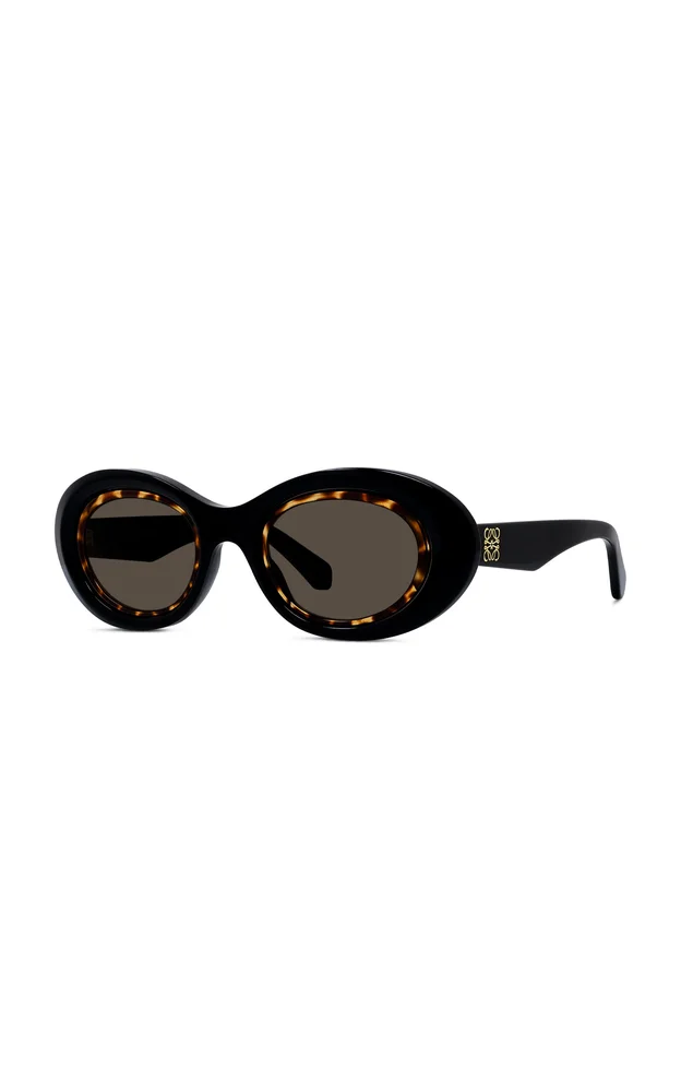 Anagram Oval-Frame Acetate Sunglasses