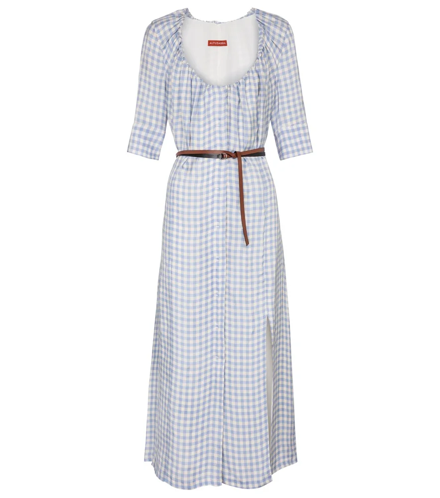 Giselda gingham midi dress