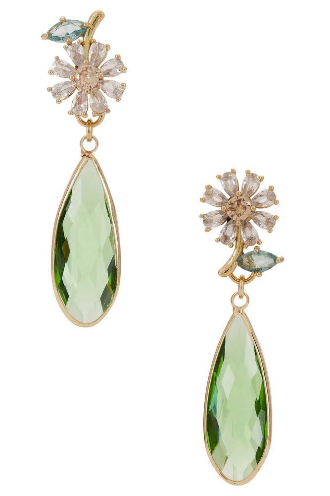 Stud Daisy Drop Pendant Earrings
