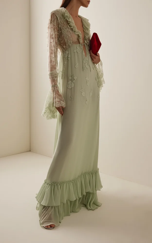 Ilaria Ruffled Silk Maxi Dress