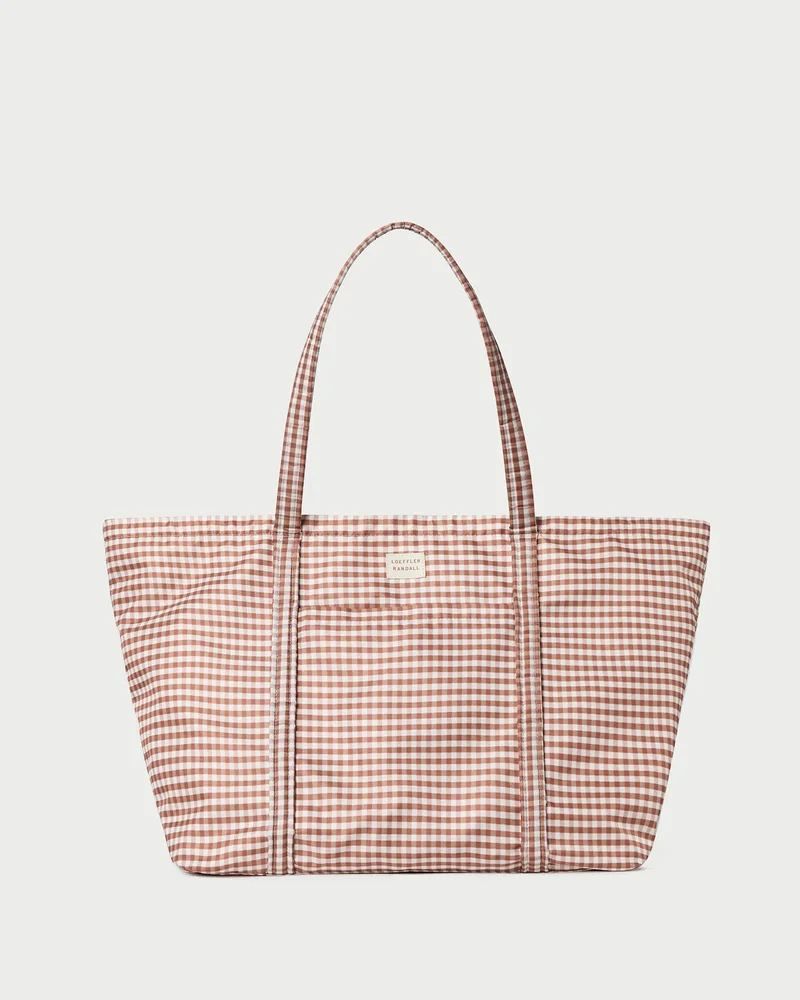 Loeffler Randall Dina Brown Gingham Travel Tote