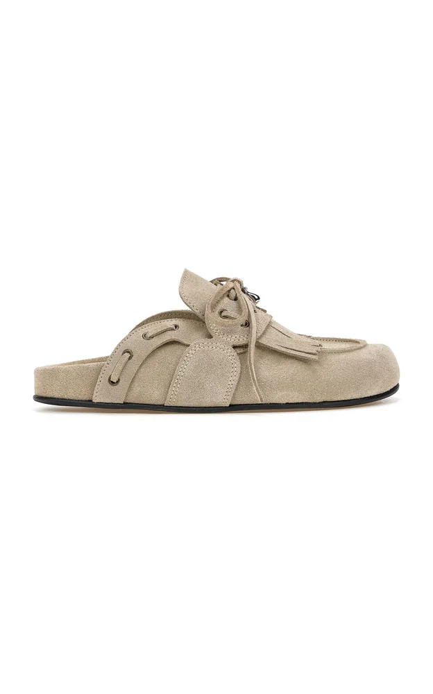 Cheryl Fringed Suede Mules