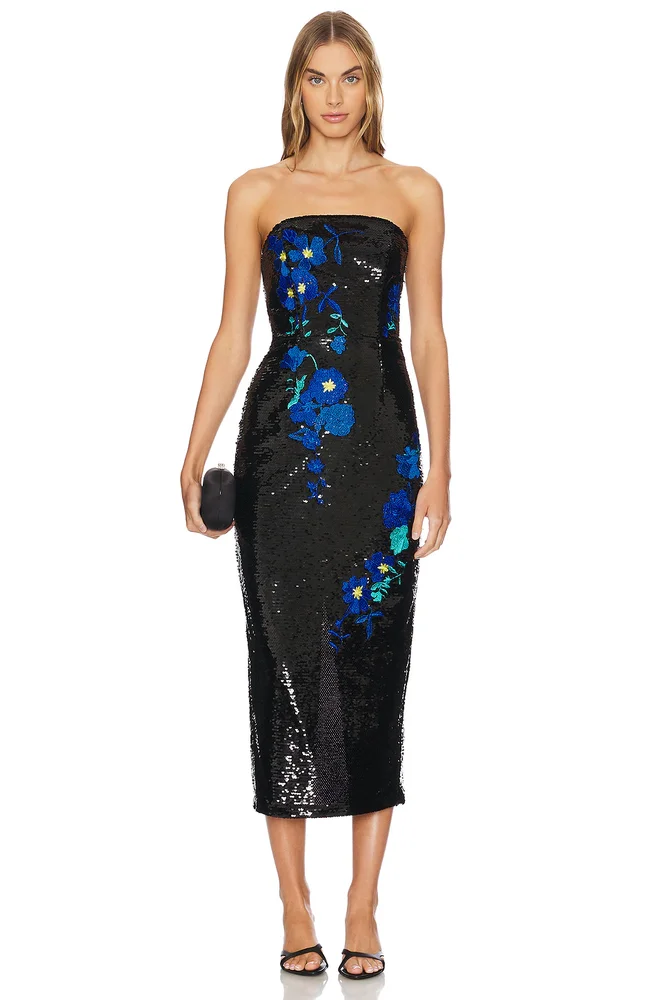 Kait Vines Of Floral Sequins Dress