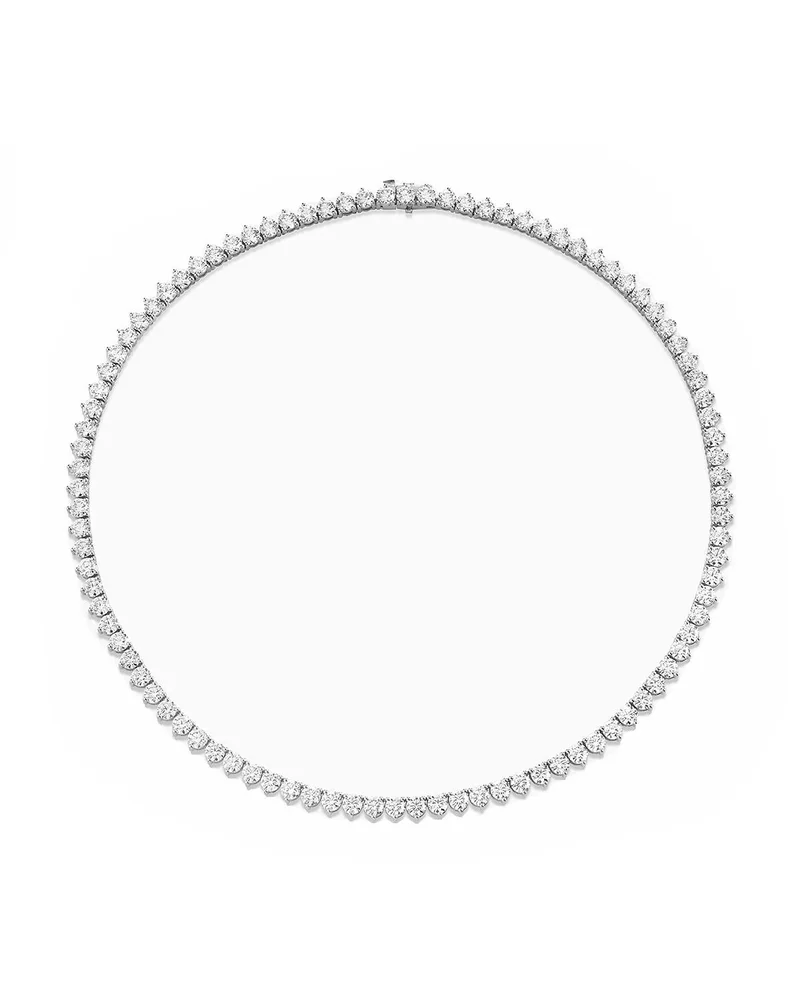 Tennis Necklace, Large in 14K Gold, 20ctw Round Brilliant Lab Grown Diamonds, 16"