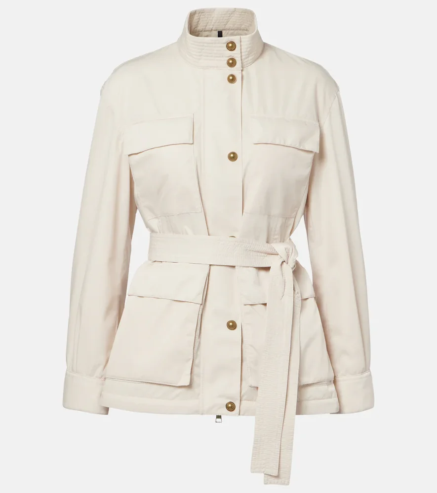 Maitake leather-trimmed jacket